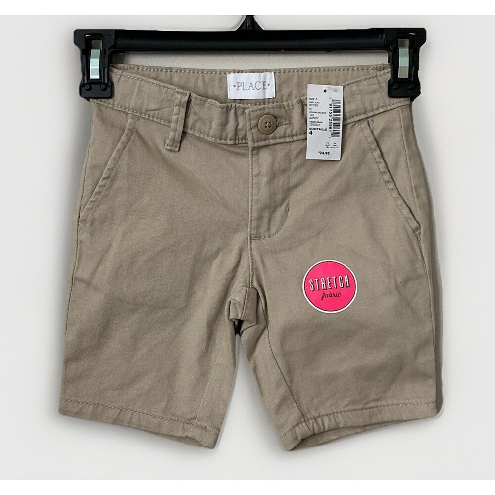 Children’s Place Girls Khaki School Shorts Size 4 NWT Stretch Fabric